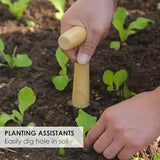 2 In 1 Portable Seedling Transplanter Hand Held Coated Dibber Widger Garden Tool Planting Weeding Soil Loosening Bulb