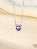 Silver Necklace for Women 925 Sterling Silver Birthstone Love Heart Necklace Birthday Women Gifts