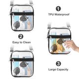 Clear Crossbody Bag, Stadium Approved Shoulder Bag with Adjustable Strap, Transparent Tote Bag