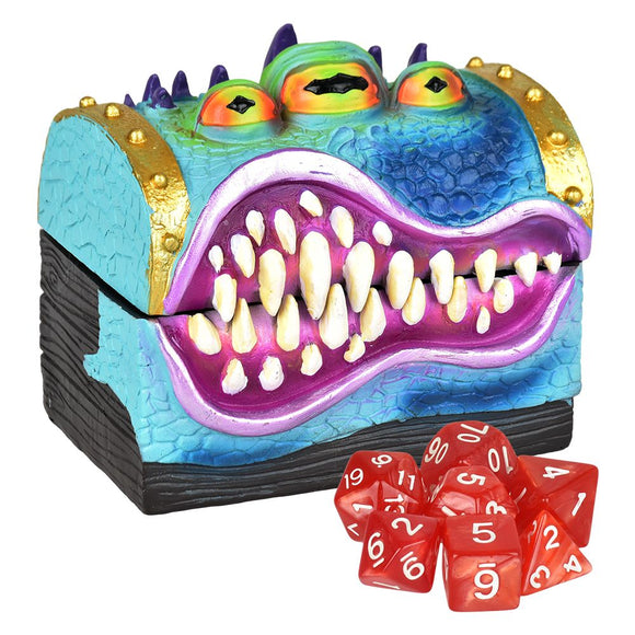 Monster Polyresin Box with Gaming Dice - 3.8