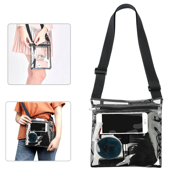 Stadium Approved Clear Bag, Waterproof Clear Crossbody Bag with Adjustable Strap for Concerts
