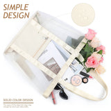 Mesh Beach Bag Rope Handles, Mesh Tote Bag for Women Contains Wicker Oversized Beach Tote Bag (Beige）