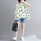 Womens Tropical Pineapple Print Batwing Top - Presidential Brand (R)