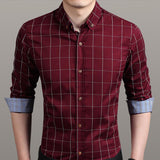 Mens Checkered Button Down Shirt In Red - Presidential Brand (R)