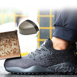 TENGOO Men Steel Toe Safety Shoes Trainers Lightweight Work Shoes Women Breathable Industrial Sneakers - Presidential Brand (R)