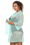 Plus Size Women's Spider Lace Beach Dress Cove Up Swimwear Made in USA - Presidential Brand (R)