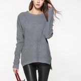 Womens Relaxed Fit Round Neck Sweater in Gray - Presidential Brand (R)