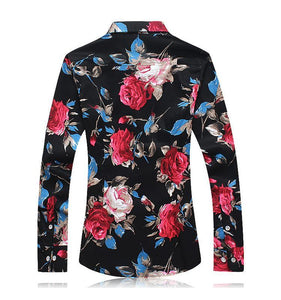 Mens Red Floral Shirt - Presidential Brand (R)