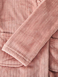 Robe Flannel Thick Solid Double Pocket Sashes Sleepwear - Presidential Brand (R)