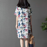 Womens Breezy Linen Floral Dress - Presidential Brand (R)