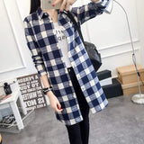 Womens Mid Length Plaid Shirt With Pockets - Presidential Brand (R)