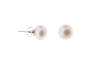 Pink Pearl Stud Earrings, 10-11mm - Presidential Brand (R)