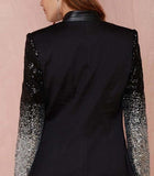 Womens Street Style Blazer Sequins Sleeve - Presidential Brand (R)
