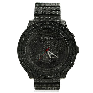 RCCo CZ Black Big Bezel Hip Hop Watch - Presidential Brand (R)