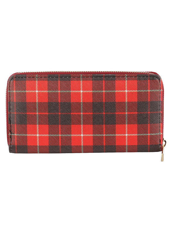 CHECKERED PRINT VINYL CLUTCH WALLET - Presidential Brand (R)