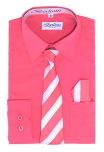 Boy's Dress Shirt/Necktie/Hanky N731-Coral - Presidential Brand (R)