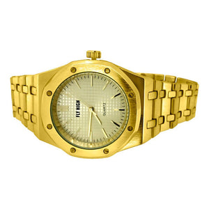 Gold Brushed Octagon Bezel Watch - Presidential Brand (R)