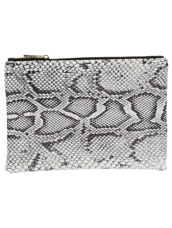 SNAKE PRINT VINYL CLUTCH - Presidential Brand (R)