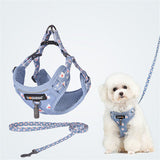 Harness Leash Sets Adjustable Lengths Reflective Design Breathable Mesh Dog Collar