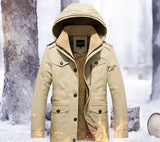Mens Winter Hooded Military Style Coat in Black - Presidential Brand (R)