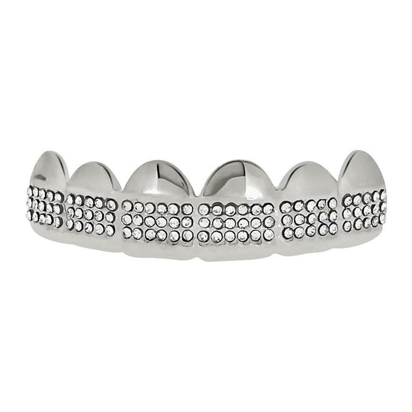 Grillz Silver Teeth Top Triple Row - Presidential Brand (R)