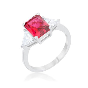 Classic Fuchsia Rhodium Engagement Ring - Presidential Brand (R)