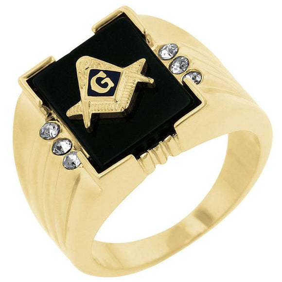 Onyx Masonic Mens Ring - Presidential Brand (R)