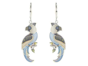 FRONAY COLLECTION Mother of Pearl Parrot Earrings 925 Sterling Silver, French Clasp - Presidential Brand (R)