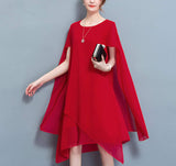 Womens Cape Style Chiffon Dress - Presidential Brand (R)