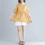 Womens Floral Yellow Top - Presidential Brand (R)