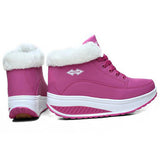 Warm Fur Lining Rocker Sole Platform Boots Women Casual Shoes - Presidential Brand (R)