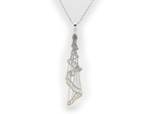 Swirling Pearls Silk Tassel Necklace - Presidential Brand (R)