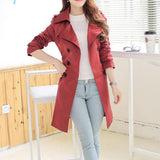 Womens Classic Khaki Double Breasted Trench Coat - Presidential Brand (R)
