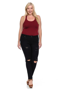 Pasion Women's Jeans - Plus Size - High Waist - Push Up - Skinny - Style CH087 - Presidential Brand (R)