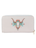 TRIBAL LONGHORN PRINT VINYL CLUTCH WALLET - Presidential Brand (R)