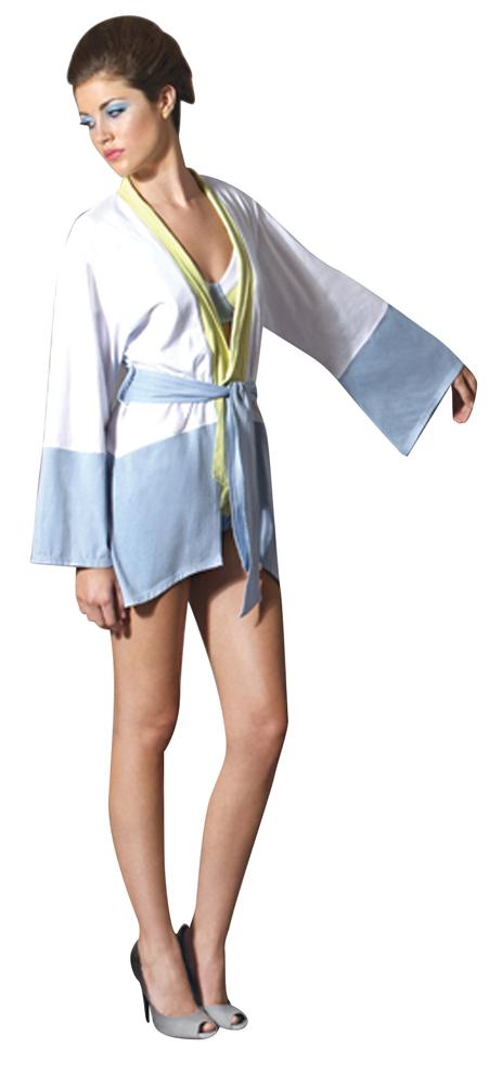 Kimono Robe Dove Blue Md - Presidential Brand (R)