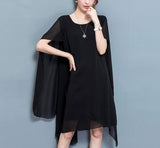 Womens Cape Style Chiffon Dress - Presidential Brand (R)