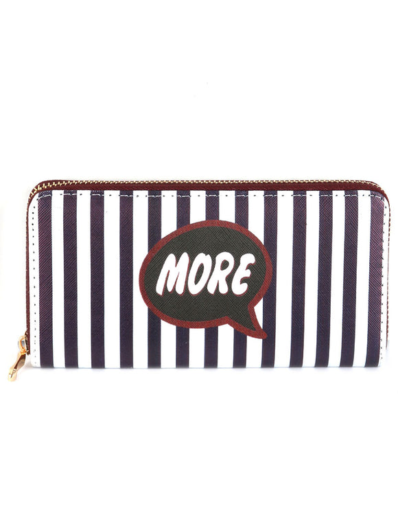 MORE STRIPE PRINT VINYL CLUTCH WALLET - Presidential Brand (R)