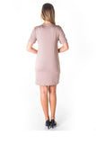 Ladies fashion knit bodycon v neck lace up mini dress - Presidential Brand (R)