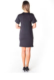 Ladies fashion knit bodycon v neck lace up mini dress - Presidential Brand (R)