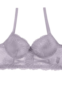 Ladies floral overlay long line bra w/underwire - Presidential Brand (R)