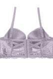 Ladies floral overlay long line bra w/underwire - Presidential Brand (R)
