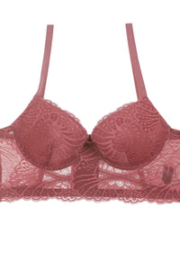 Ladies floral overlay long line bra w/underwire - Presidential Brand (R)