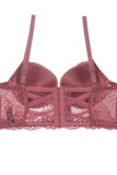 Ladies floral overlay long line bra w/underwire - Presidential Brand (R)