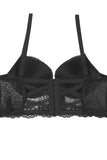 Ladies floral overlay long line bra w/underwire - Presidential Brand (R)