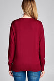 Ladies fashion long sleeve v-neck classic sweater cardigan - Presidential Brand (R)