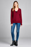 Ladies fashion long sleeve v-neck classic sweater cardigan - Presidential Brand (R)