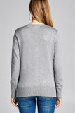 Ladies fashion long sleeve v-neck classic sweater cardigan - Presidential Brand (R)