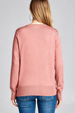 Ladies fashion long sleeve v-neck classic sweater cardigan - Presidential Brand (R)