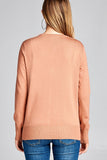 Ladies fashion long sleeve v-neck classic sweater cardigan - Presidential Brand (R)